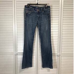 Miss Me Glendora Y2K Western Embroidered Rhinestone Low Rise Bootcut Jeans 30